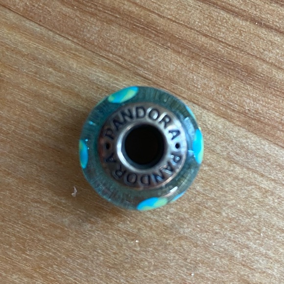 Pandora Charms, Teal Polka Dot MURANO Glass 925 (2 included) - Picture 4 of 4